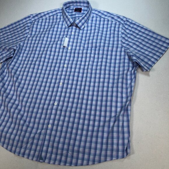 UNTUCKit Shirt Men's 3XLC Blue Bonneville Plaid Regular Fit Pocket Cotton‎ NEW - Picture 5 of 13